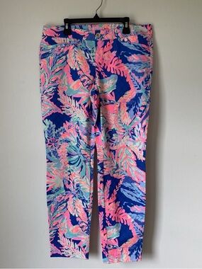 Lilly Pulitzer Blue, Pink & Mint Tropical Floral Pants